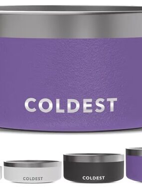 Purple Stainless Steel Dog Bowl — Non-Slip Pet Feeder